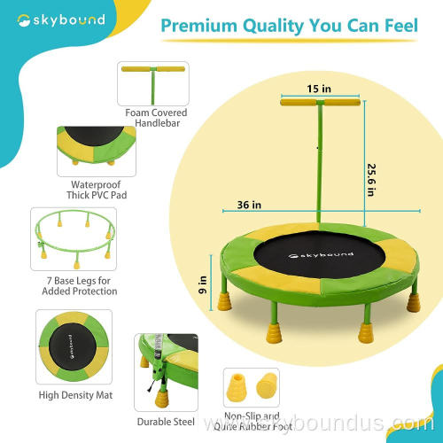 36 Inch Mini Trampoline for Kids-Yellow and Green